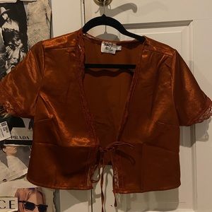 Vintage Tie Up Top Rust BRAND NEW
